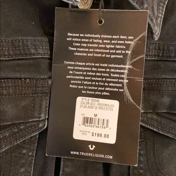 Brand New True Religion Black Jean Jacket - Picture 3 of 8